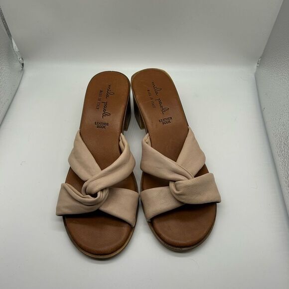 Mila Paoli Leather Soft Knot Heel Sandals Made in Italy - Picture 2 of 11